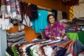 Kinauri design shawls maker, Swarna Devi, 41 years says that her smile is her biggest strength. Taken: Jayashree, 19 October 2013